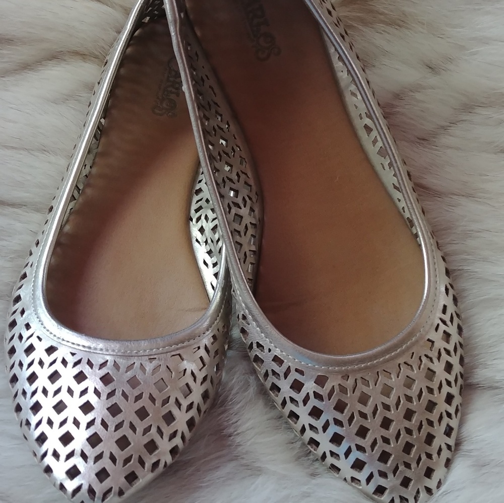 Used: Carlos Santana Gold Flats!!! USED ONLY ONCE!